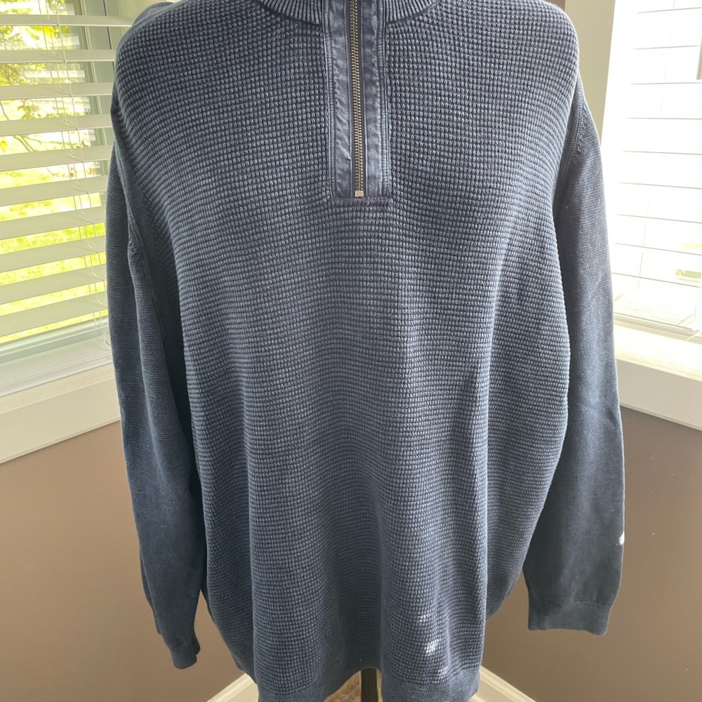 Tommy Bahama Dark Blue Zip-Up Sweater